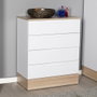 Hanah Home Cómoda de 5 Cajones Roble y Blanco